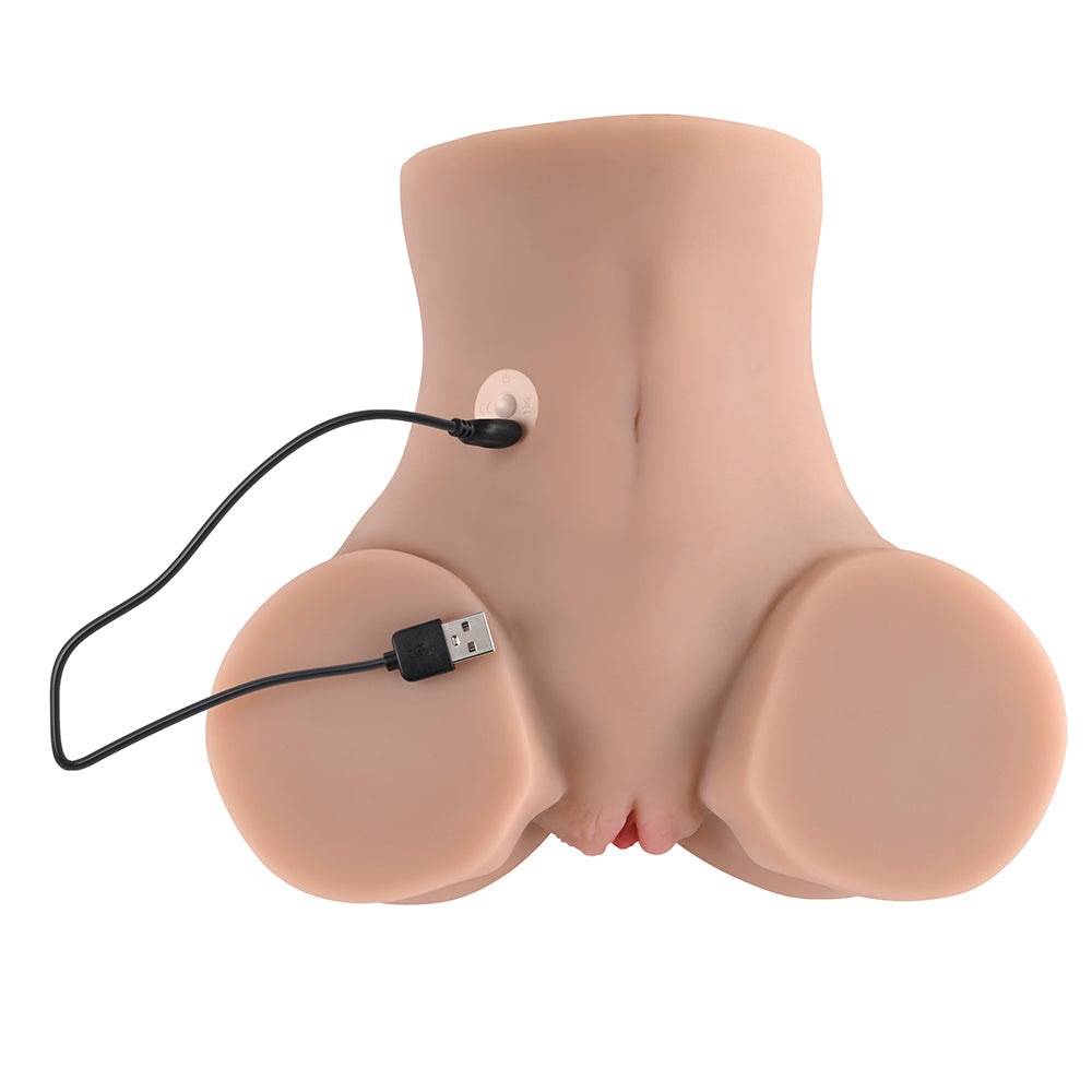 Zero Tolerance Rear Beauty Rechargeable Remote Controlled Vibrating Sucking Dual Entry Masturbator TPE Light - Fantasies Boutique