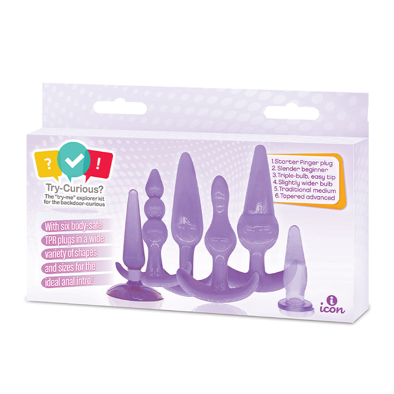 Try-Curious Anal Plug Kit Purple - Fantasies Boutique