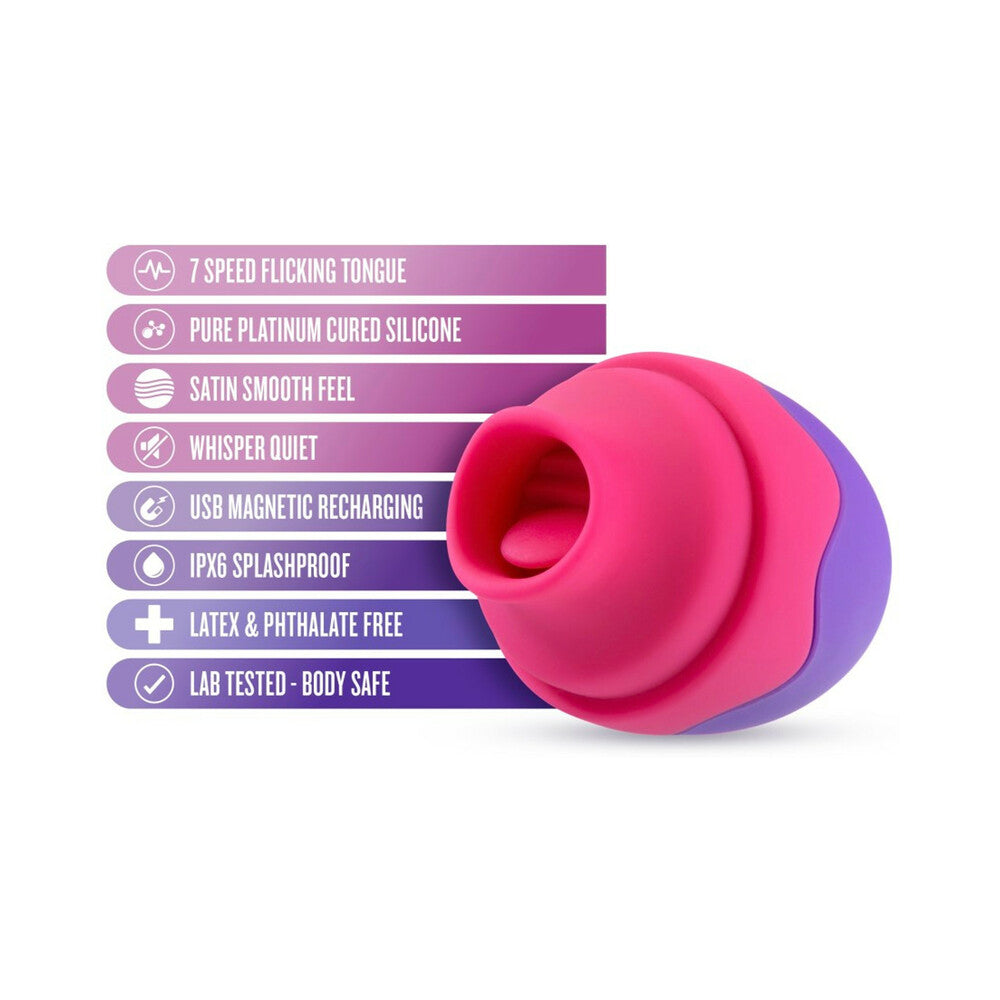 Aria Flutter Tongue Rechargeable Silicone Flicking Vibrator Purple - Fantasies Boutique