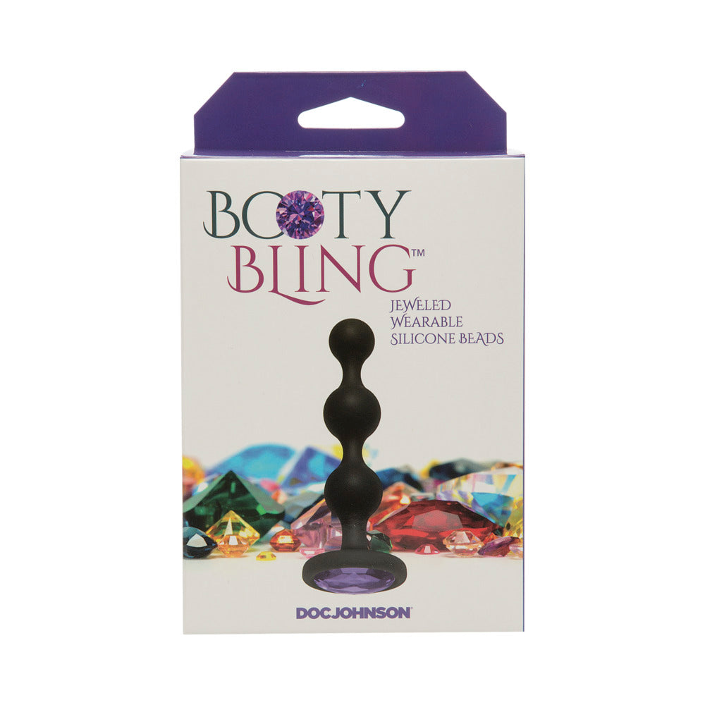 Booty Bling Jeweled Wearable Silicone Beads Purple - Fantasies Boutique