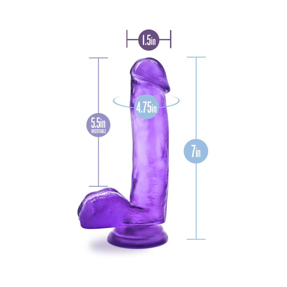 B Yours Sweet 'n Hard 1 Realistic 7 in. Dildo with Balls Purple - Fantasies Boutique