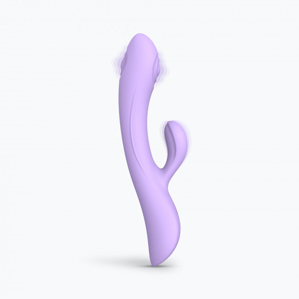 Love to Love Bunny & Clyde Rechargeable Tapping Rabbit Silicone Vibrator Viva Mauve - Fantasies Boutique