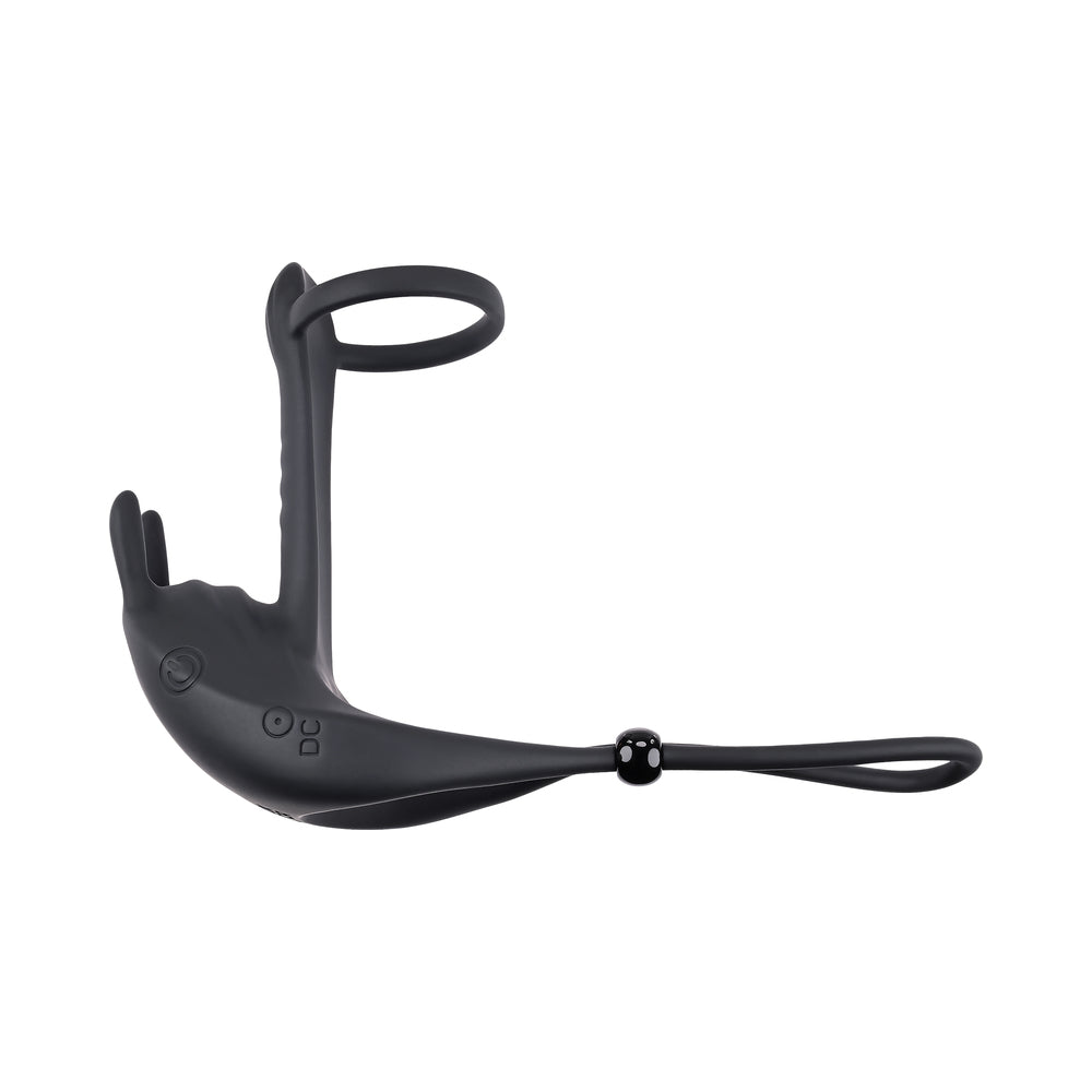 Zero Tolerance Saddle Up Rechargeable Vibrating C-Ring & Girth Enhancer Silicone Black - Fantasies Boutique