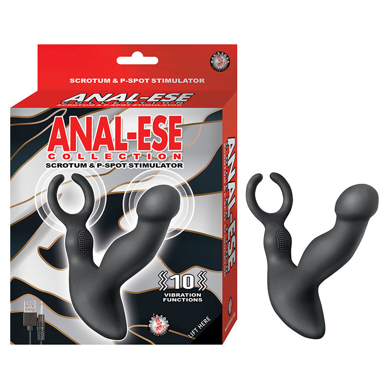 Anal-Ese Collection Scrotum & P-Spot Stimulator - Black - Fantasies Boutique