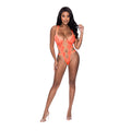 Magic Silk Rude Awakening Strappy Teddy Neon Orange S/M - Fantasies Boutique