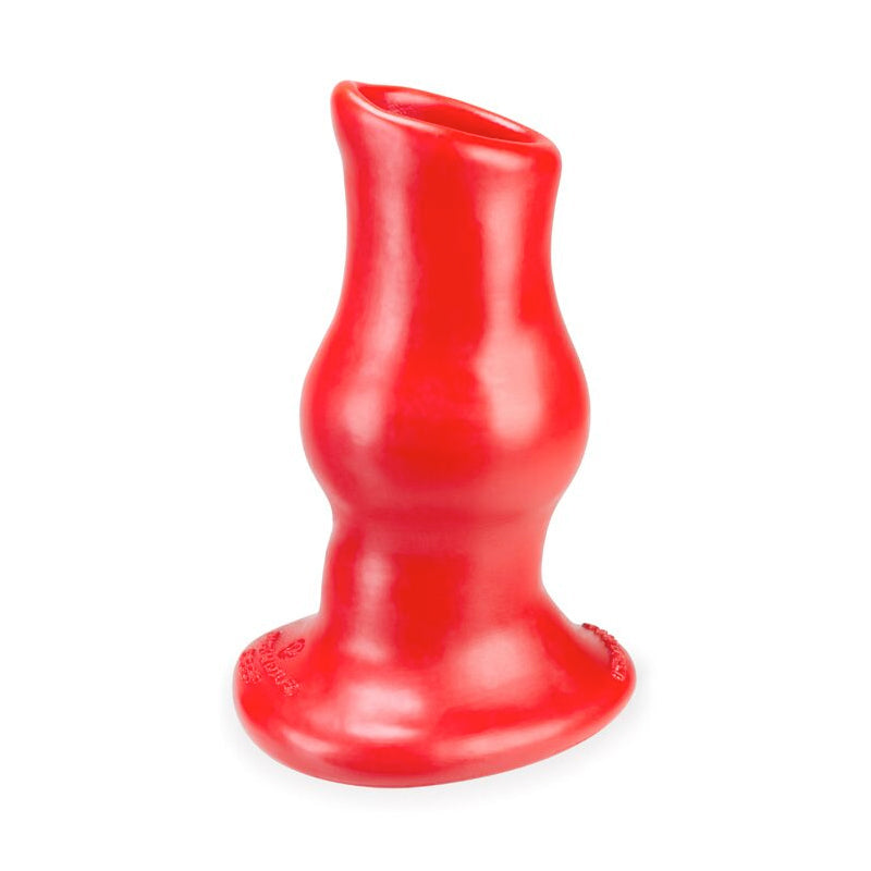OxBalls Pig Hole Deep-2, Hollow Plug, Medium, Red - Fantasies Boutique