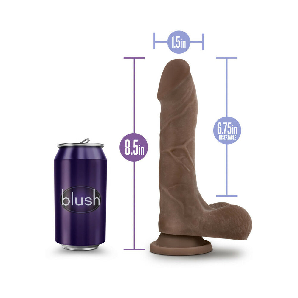 Au Naturel Mister Perfect 8.5 in. Posable Dual Density Dildo with Balls Brown - Fantasies Boutique