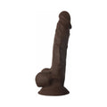 Curve Toys FLESHSTIXXX 7 in. Posable Dual Density Silicone Dildo with Balls & Suction Cup Brown - Fantasies Boutique