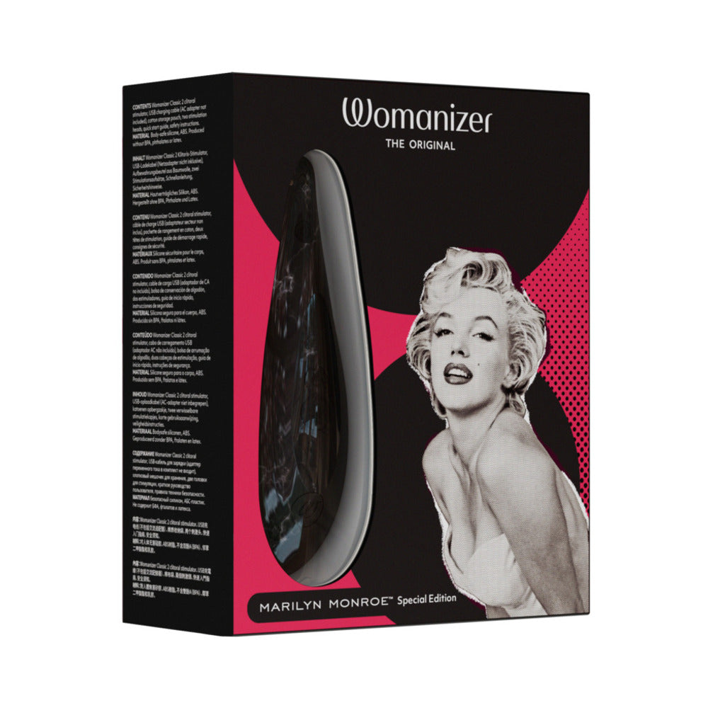 Womanizer x Marilyn Monroe Classic 2 Special Edition Pleasure Air Clitoral Stimulator Black Marble - Fantasies Boutique
