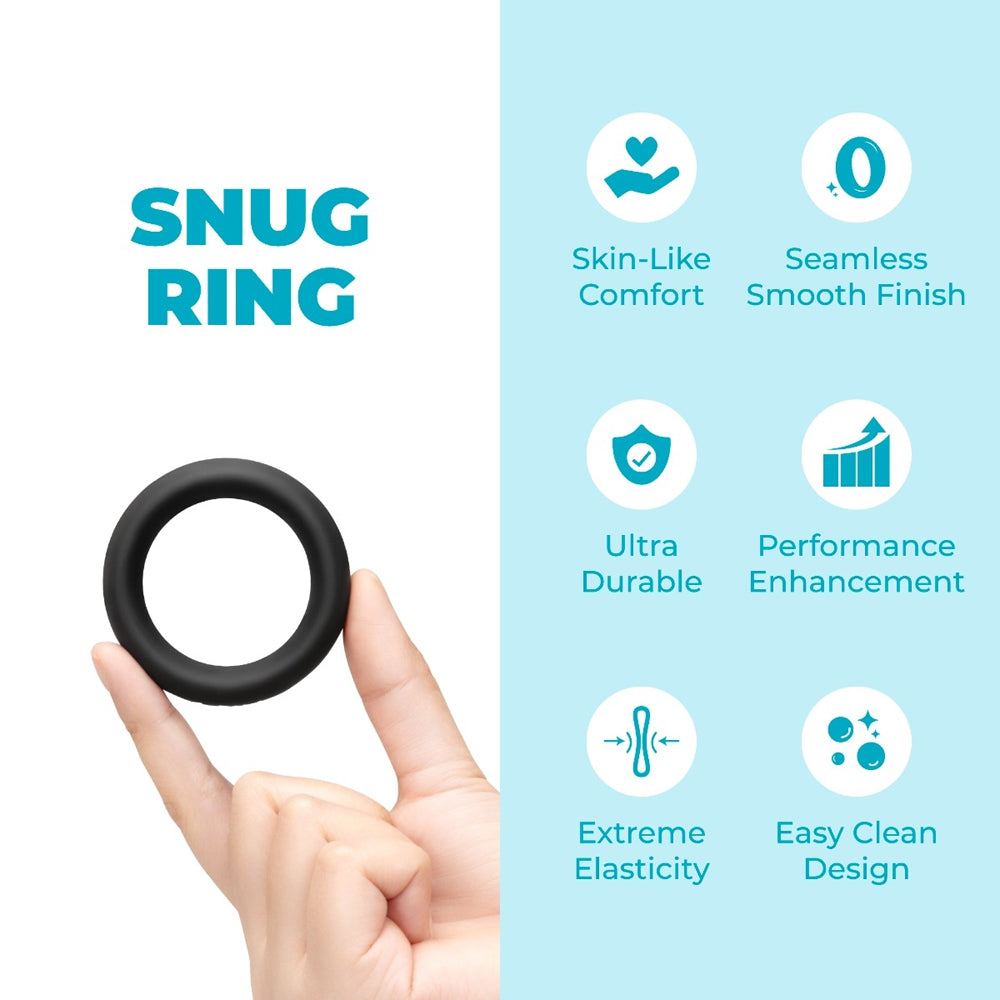 b-Vibe Snug Ring 40mm Snug Fit Silicone C-Ring Black