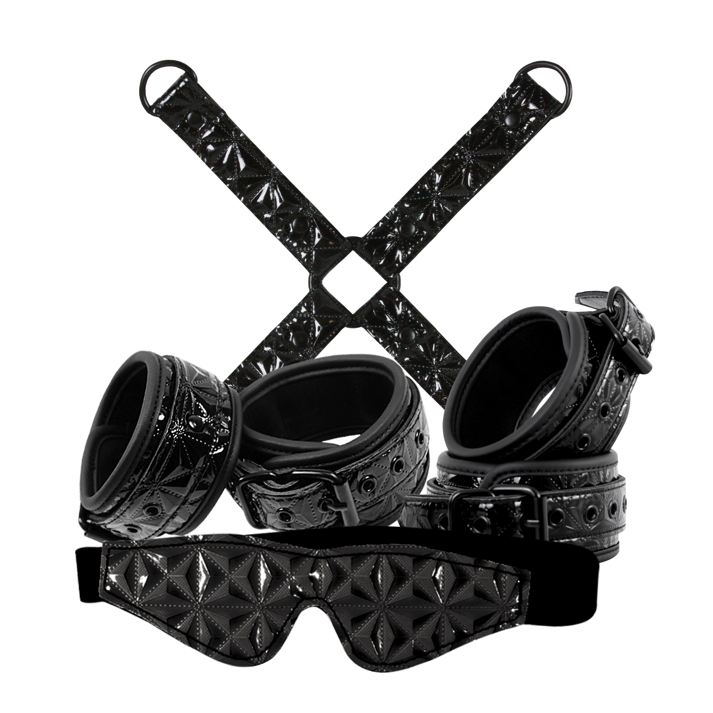 Sinful Vinyl Bondage Kit Black - Fantasies Boutique