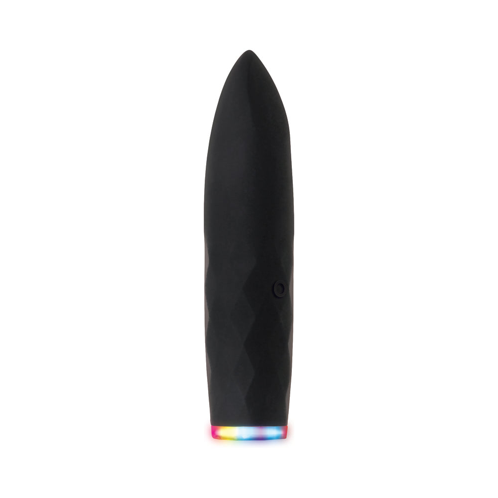 Evolved On The Spot Light-Up Rechargeable Silicone Bullet Vibrator Black - Fantasies Boutique