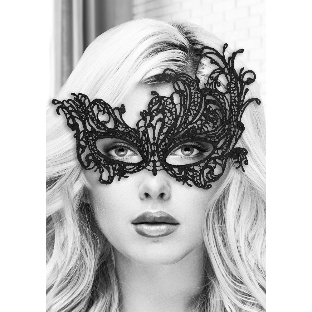 Ouch! Black & White Royal Lace Eye Mask Black - Fantasies Boutique