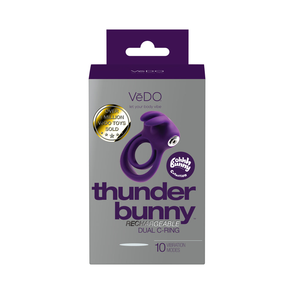 VeDo Thunder Bunny Rechargeable Dual C Ring Purple - Fantasies Boutique