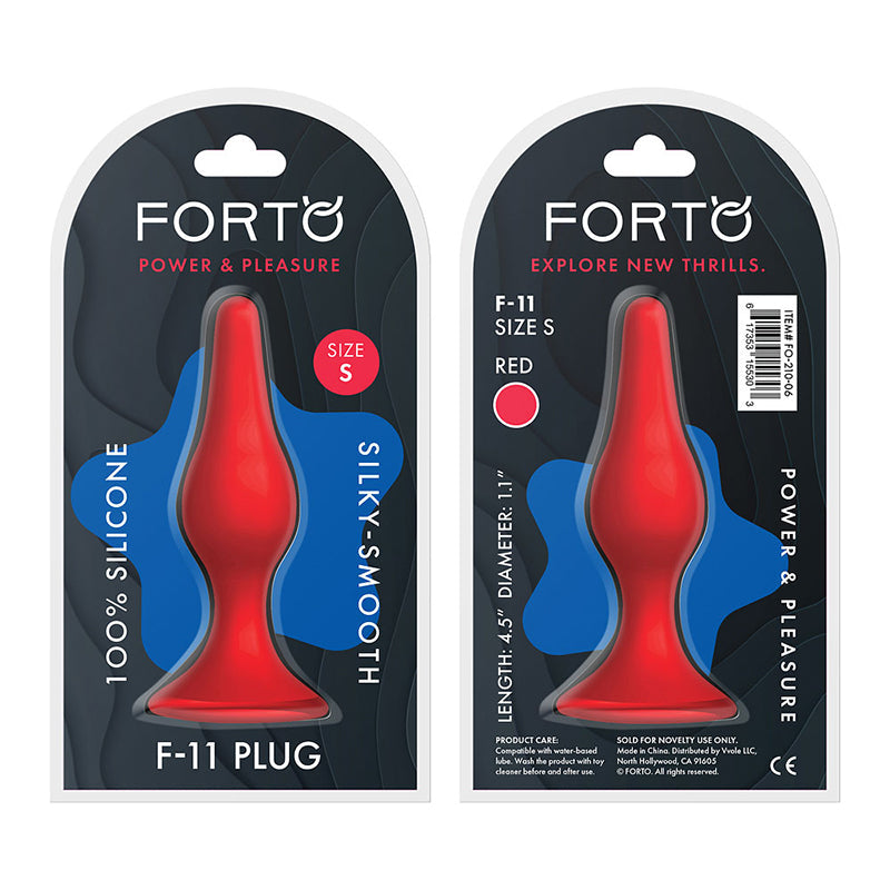 Forto F-11 Lungo Silicone Anal Plug Small Red - Fantasies Boutique