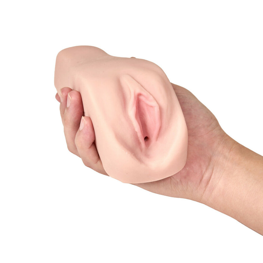 M Elite Soft + Wet Natasha Vagina Stroker with Bullet Vibrator Beige - Fantasies Boutique