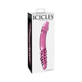 Pipedream Icicles No. 57 Curved Textured 9 in. Dual-Ended Glass Dildo Pink - Fantasies Boutique