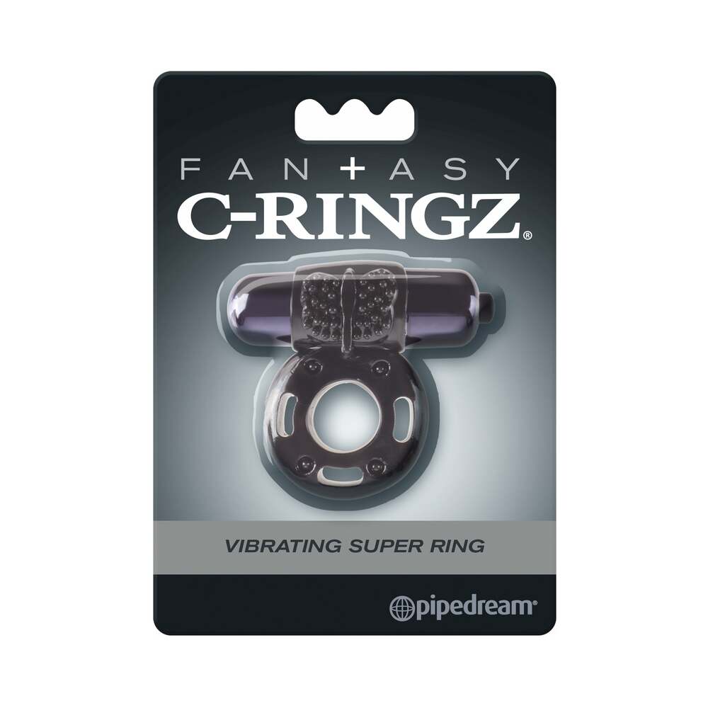 Pipedream Fantasy C-Ringz Vibrating Super Ring With Bullet Black - Fantasies Boutique