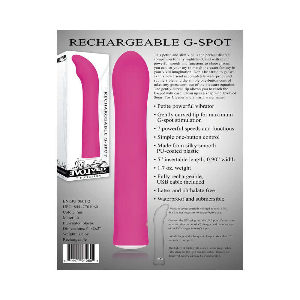 Evolved Rechargeable G-Spot Vibrator Pink - Fantasies Boutique