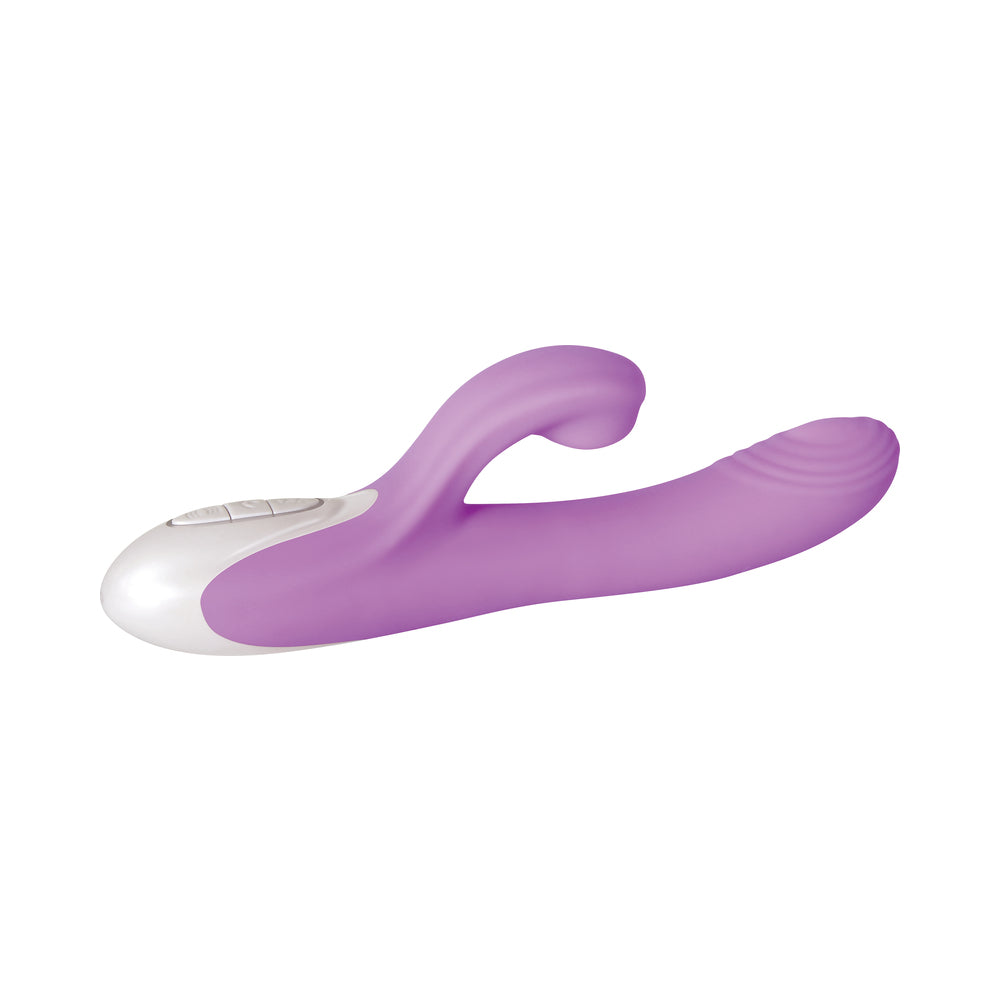 Evolved Super Sucker Rechargeable Thumping Suction Silicone Dual Stimulator Purple - Fantasies Boutique