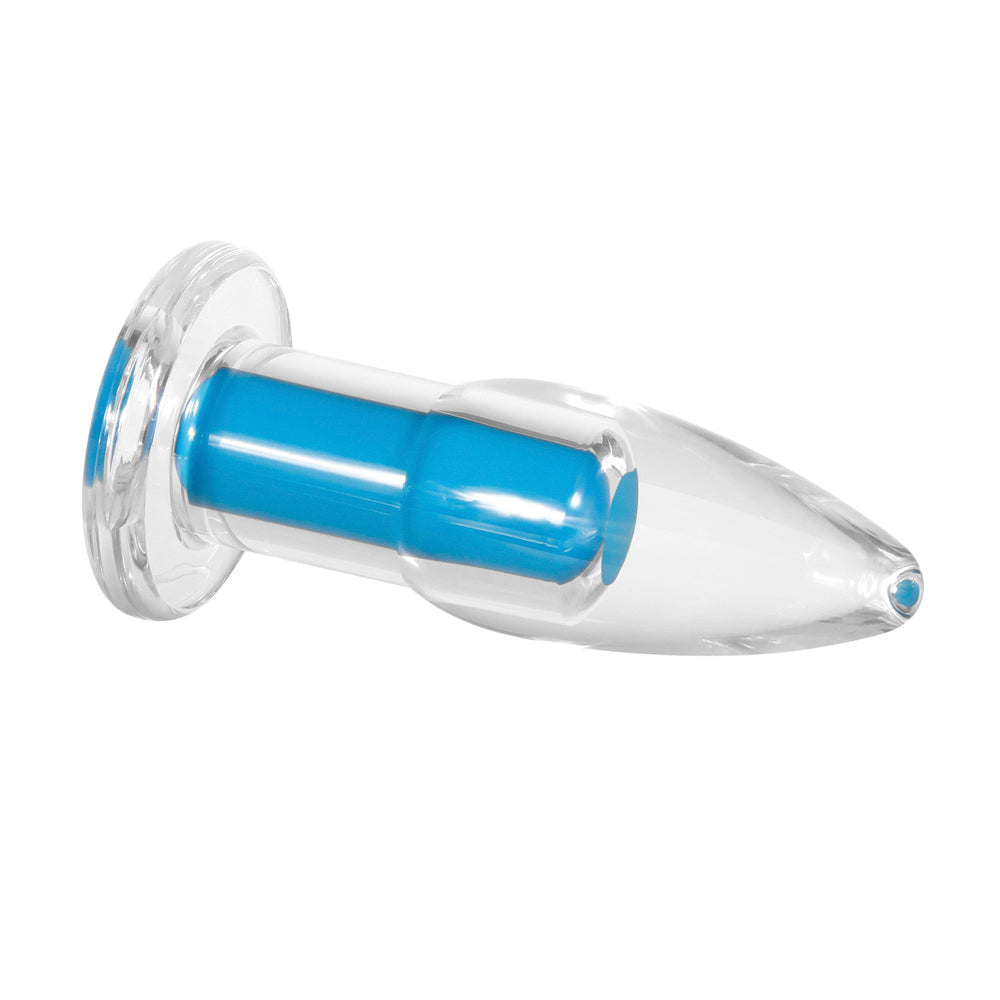 Gender X Electric Blue Rechargeable Remote-Controlled Vibrating Anal Plug Clear/Blue - Fantasies Boutique