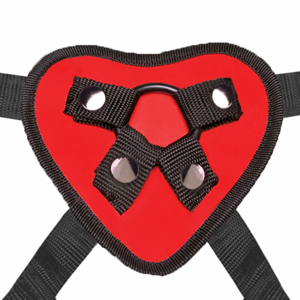 Lux Fetish Red Heart Strap-On Harness - Fantasies Boutique