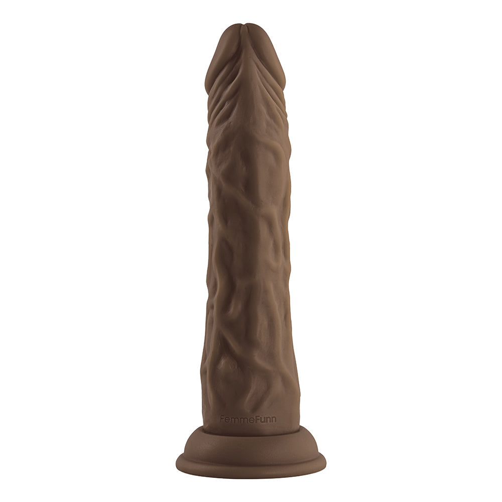 FemmeFunn Vortex Turbo Shaft 2.0 8 in. Vibrating Rotating Dildo Brown - Fantasies Boutique