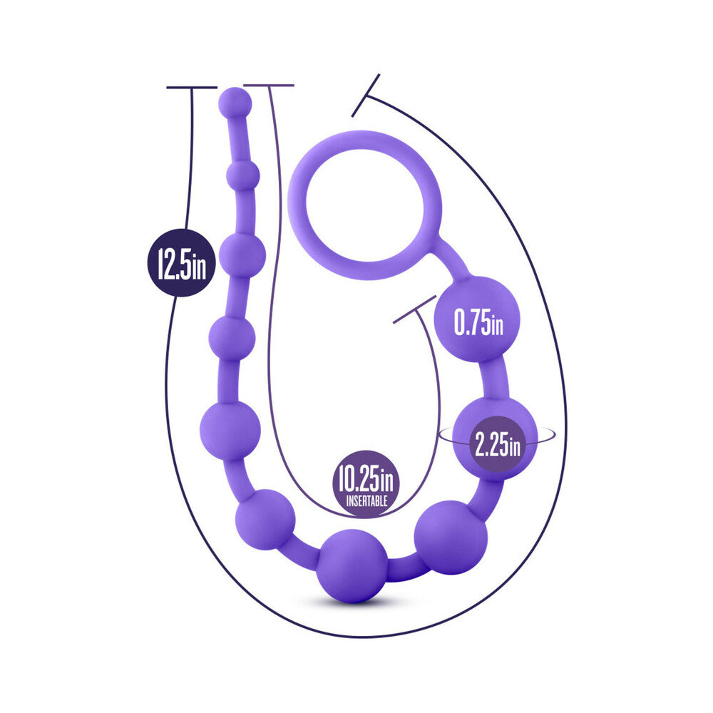 Blush Luxe Silicone 10 Beads for Anal Play Purple - Fantasies Boutique