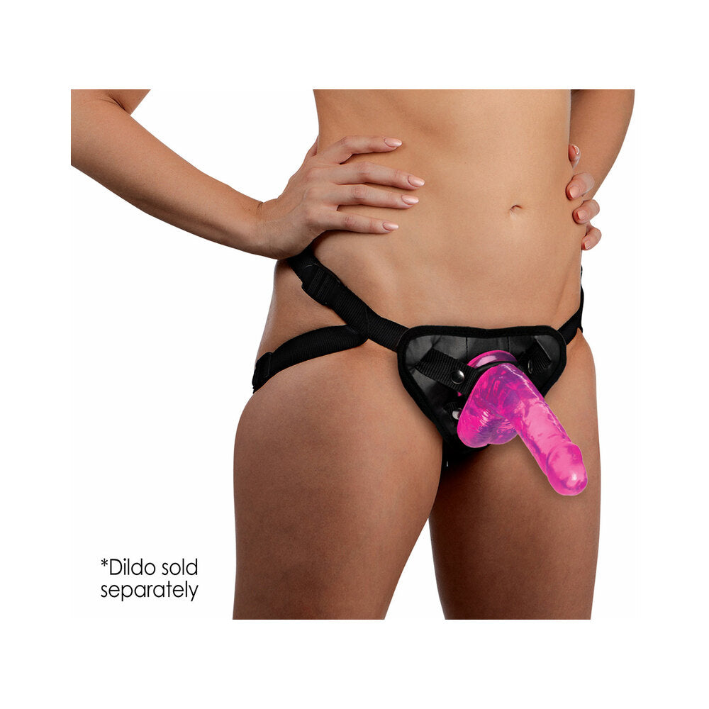 Curve Toys Lollicock Kylie Fleece-Lined Strap-On Harness Black - Fantasies Boutique