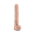 Au Naturel Daddy 14 in. Posable Dual Density Dildo with Balls Beige - Fantasies Boutique