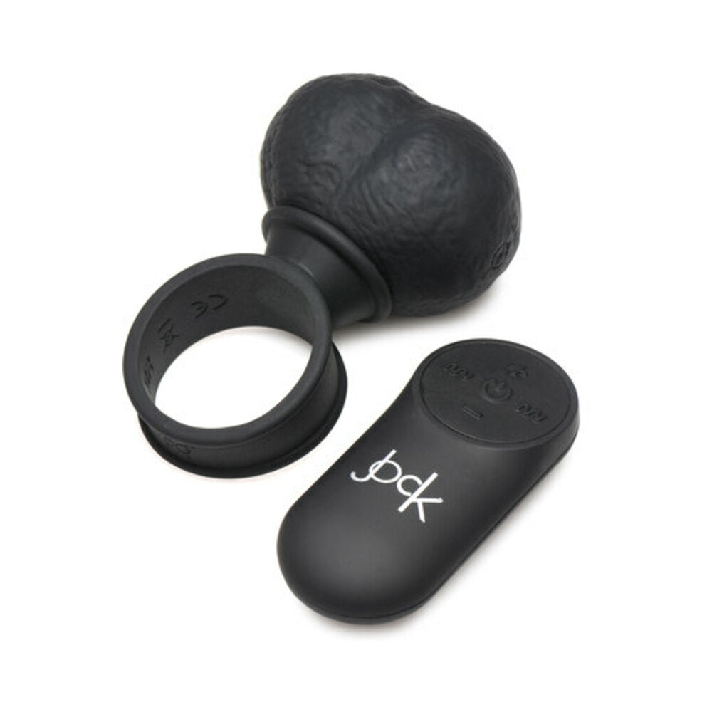 Jock 28X Vibrating Silicone Balls with Remote Control XL Black - Fantasies Boutique