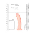 RealRock Realistic 7 in. Curved Dildo With Suction Cup Beige