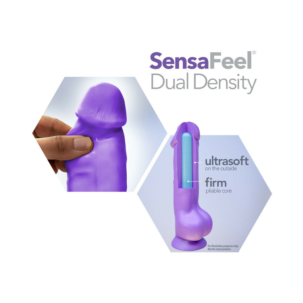 Au Naturel Bold Huge 10.5 in. Posable Dual Density Dildo with Balls Black