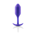 b-Vibe Snug Plug 2 Weighted Silicone Anal Plug Purple - Fantasies Boutique