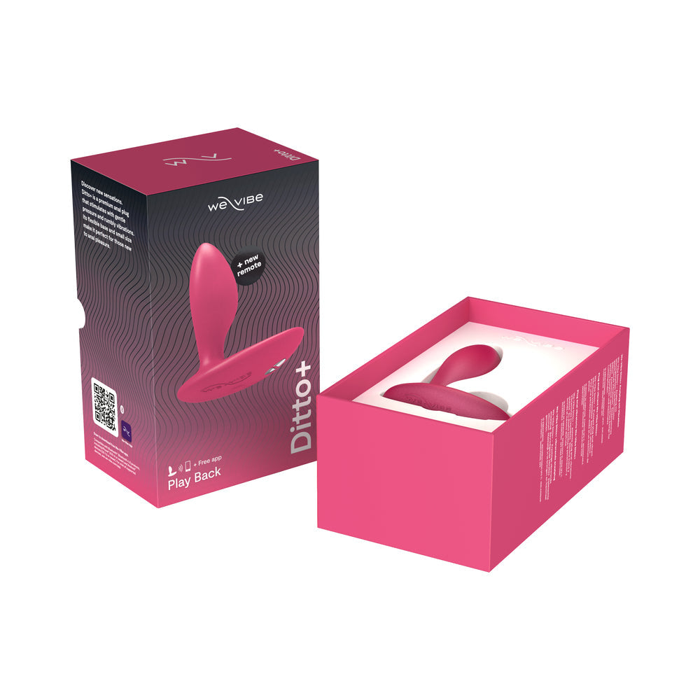 We-Vibe Ditto+ Rechargeable Remote-Controlled Silicone Vibrating Anal Plug Cosmic Pink - Fantasies Boutique
