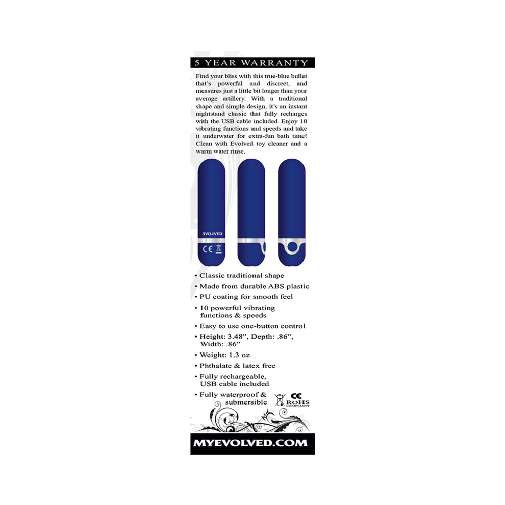 Evolved My Blue Heaven Rechargeable Bullet Vibrator Blue - Fantasies Boutique