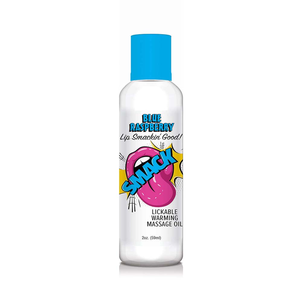 Smack Lickable Massage Oil Blue Raspberry 2 oz. - Fantasies Boutique