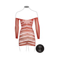 Le Desir Long-Sleeved Net Mini Dress Sunset Glow O/S