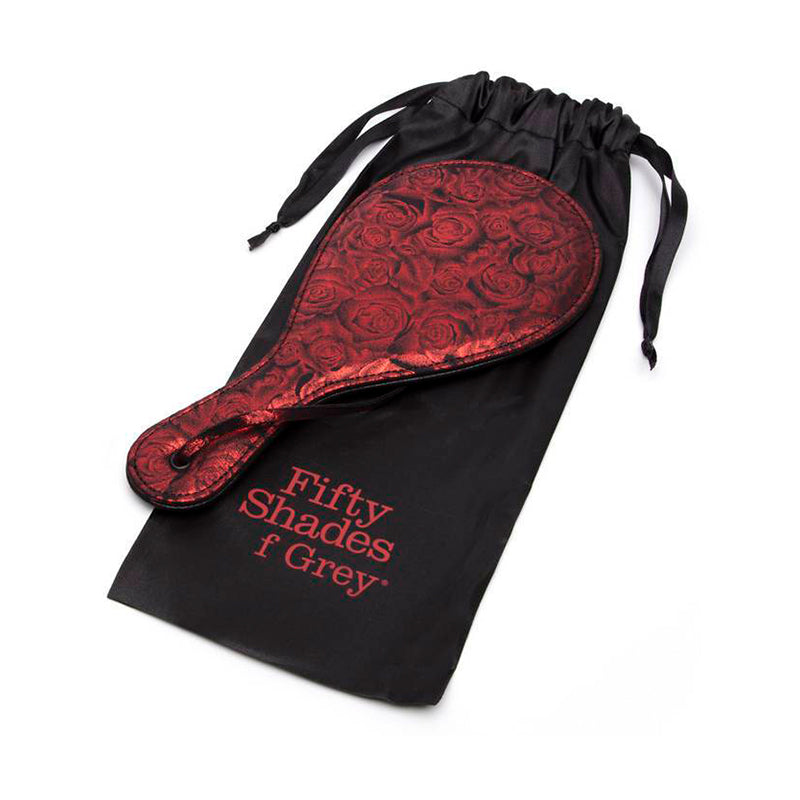 Fifty Shades of Grey Sweet Anticipation Faux Leather Round Paddle Red - Fantasies Boutique