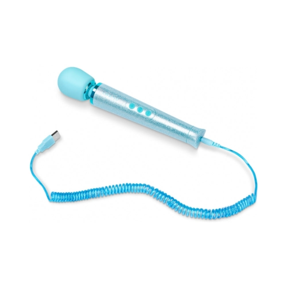 Le Wand All That Glimmers Petite Rechargeable Vibrating Massager Special Edition Set Light Blue - Fantasies Boutique