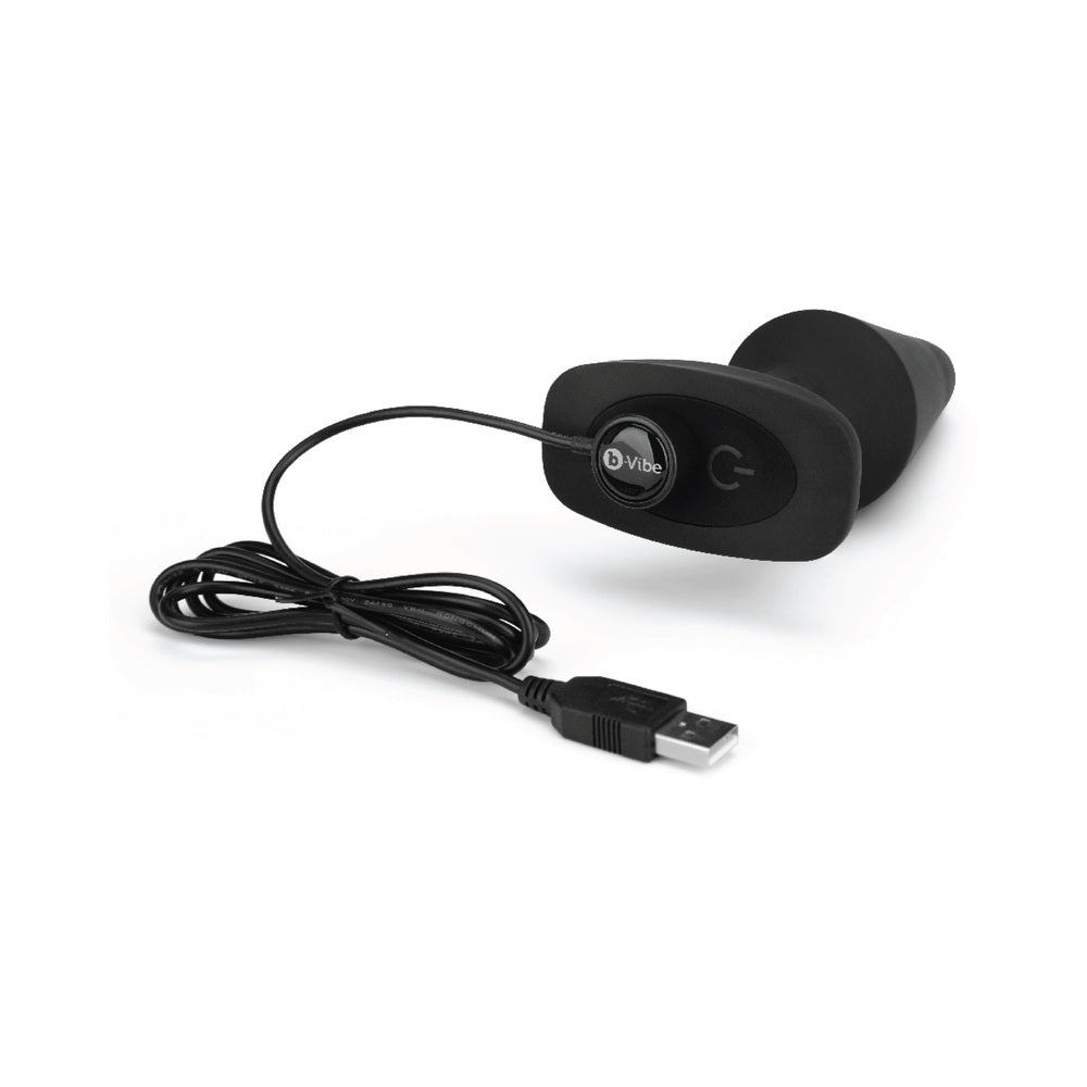 b-Vibe Rimming XL Rotating and Vibrating Remote Control Plug Black - Fantasies Boutique