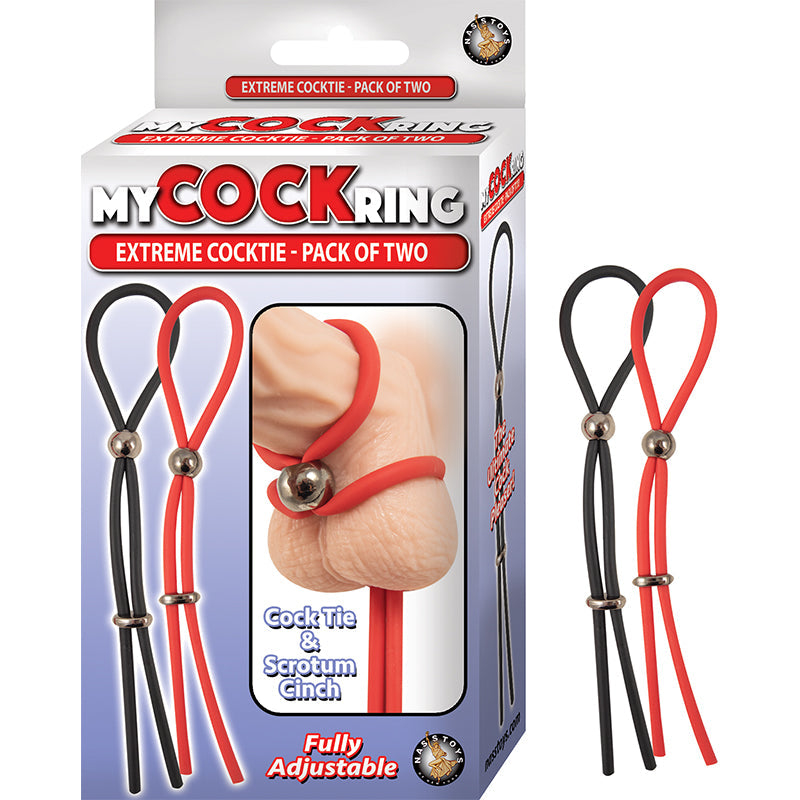 My Cockring Extreme Cocktie-Pack Of Two Black&Red - Fantasies Boutique