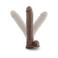 Au Naturel Daddy 14 in. Posable Dual Density Dildo with Balls Brown - Fantasies Boutique