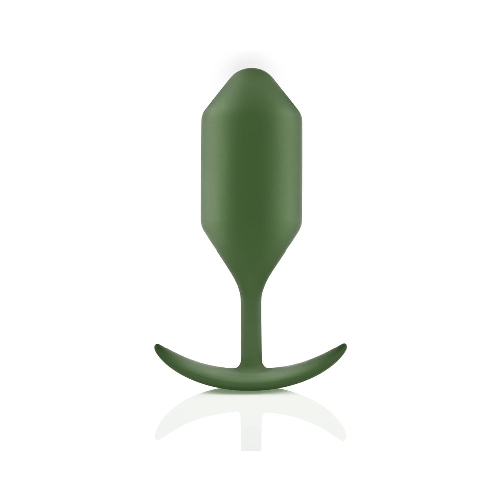 b-Vibe Snug Plug 4 Weighted Silicone Anal Plug Army - Fantasies Boutique