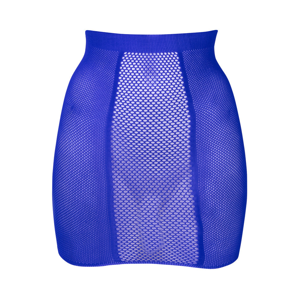 Le Desir Bliss High-Waist Fishnet Skirt Blue O/S - Fantasies Boutique