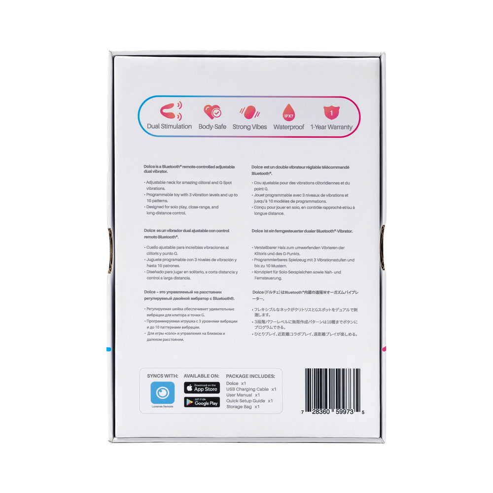 Lovense Dolce Bluetooth Adjustable Dual Vibrator - Fantasies Boutique