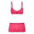 Magic Silk Get It Girl Bra, Skirt & Thong Set Diva Pink S/M