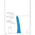 RealRock Glow in the Dark Slim 11 in. Dildo Neon Blue - Fantasies Boutique