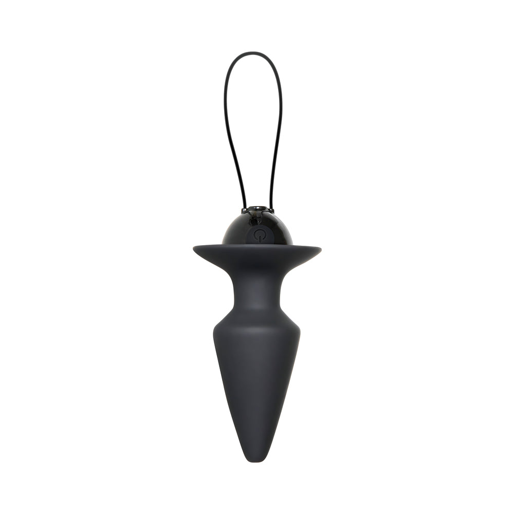 Evolved Plug & Play Rechargeable Remote-Controlled Vibrating Silicone Anal Plug Black - Fantasies Boutique