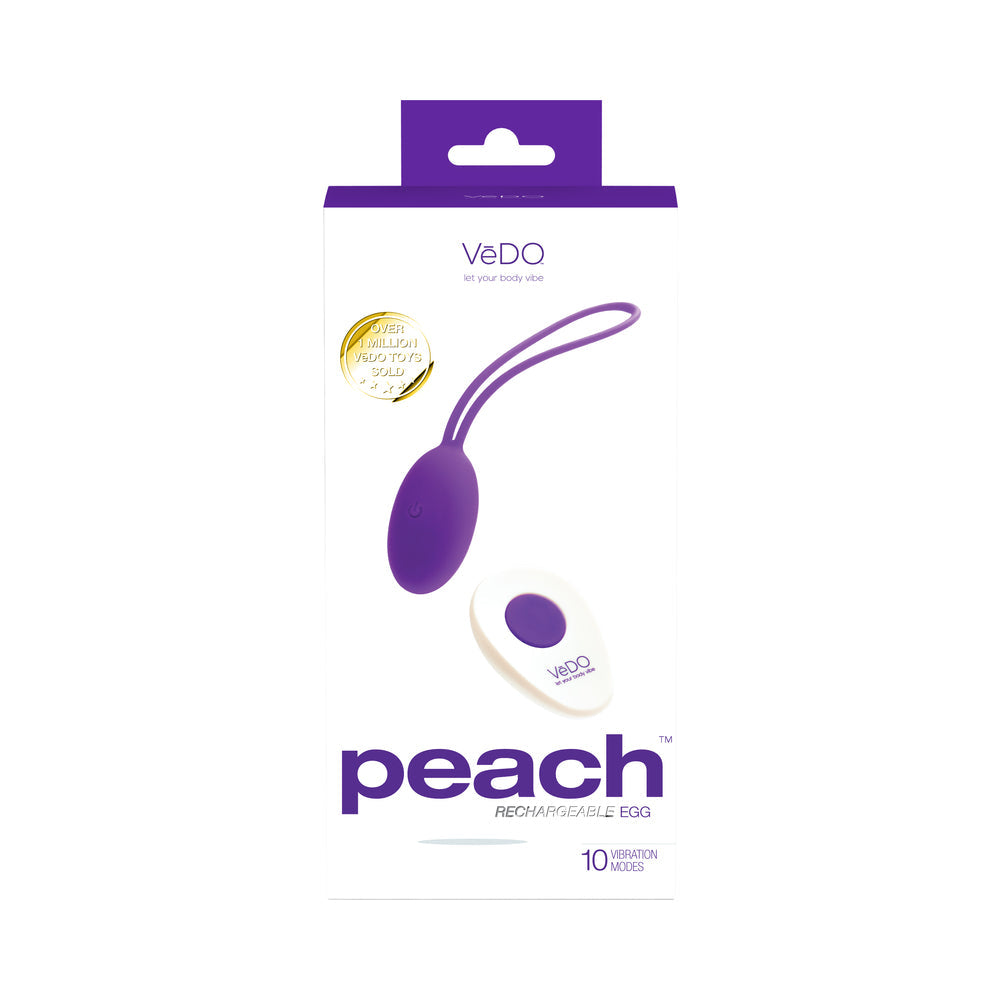 VeDO Peach Rechargeable Egg Vibe - Into You Indigo - Fantasies Boutique